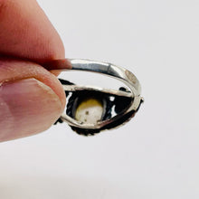 Load image into Gallery viewer, Mother of Pearl Sterling Silver Flower Leaf Ring | Size 8 | Silver | 1 Ring |