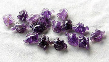 Load image into Gallery viewer, Dinosaur 2 Carved Amethyst Stegosaurus Beads 9258Amd | 21x11x8mm | Purple