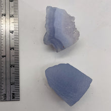 Load image into Gallery viewer, Blue Chalcedony 14g Druzy Nugget Beads | 22x16x11 to 21x19x13mm | Blue| 2 Beads|