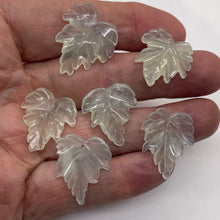 Load image into Gallery viewer, Serpentine New Jade Leaf Beads | 25x23x4 to 24x23x4mm | Light Mint | 6 Beads |