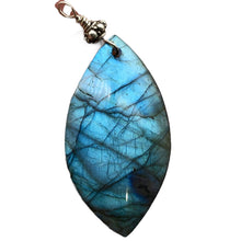Load image into Gallery viewer, Labradorite Sterling Silver Drop Pendant | 2 1/4" Long | Blue |