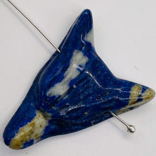 Load image into Gallery viewer, Sodalite Carving Wolf Head Pendant Bead | 40x30x10mm | Blue White | 1 Bead |