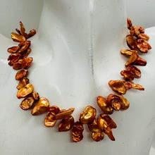 Load image into Gallery viewer, Burning Orange 'Corn Flake' Keishi Pearl Strand | 12x5mm to 16x7x4mm |