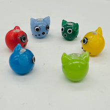 Load image into Gallery viewer, Kitty Cat Ceramic Round | 15mm | Multi-Color | 6 Beads