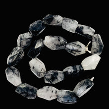 Load image into Gallery viewer, Rutilated Quartz 15" Strand | 21x13x19 to 25x13x14 | White Black | 18 Beads |