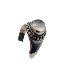 Load image into Gallery viewer, Moonstone Cat's Eye Sterling Silver Oval Ring | Size 5.5 | Clear | 1 Ring |