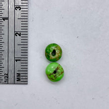 Load image into Gallery viewer, Gaspeite High Grade 7mm Rondelle Beads | 7mm | Green Brown | 2 Beads |