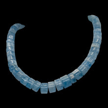 Load image into Gallery viewer, Aquamarine Gem Graduated Wheel Bead 17" Strand | 12x9 - 7x4mm | Blue | 76 Beads|