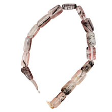 Load image into Gallery viewer, Tourmalinated Quartz Half Strand | 12x8x5mm | Clear White Black | 16 Beads |