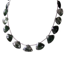 Load image into Gallery viewer, AAA Actinolated Quartz Faceted 8x11mm Briolette Beads 109896