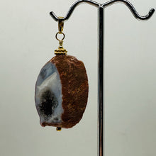 Load image into Gallery viewer, Blue Chalcedony Druzy Circe's Cave 14K Gold Filled Pendant | 1 3/4"Long |