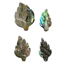 Load image into Gallery viewer, Two Beads of Shimmering Abalone Leaf Pendant Beads 004326A