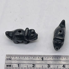 Load image into Gallery viewer, Triceratops Hematite Dinosaur Beads | 22x12x7.5mm | Silver Black