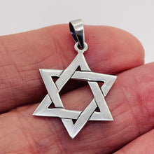 Load image into Gallery viewer, Star of David Sterling Silver Charm | 1 1/4" Long | Silver | 1 Pendant |