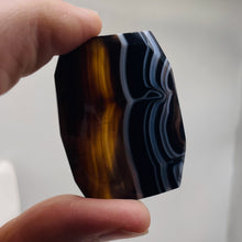 Load image into Gallery viewer, Onyx Flat Faceted Translucent Pendant Bead | 50x48x14mm | Black White | 1 Bead |