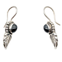 Load image into Gallery viewer, Spiraling Onyx Sterling Silver Earrings! | 1 1/2 Inch Long |