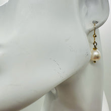 Load image into Gallery viewer, Gorgeous Natural Oval Pearl 14K Gold Filled Earrings | 10xmm Pearl | 1" Long |