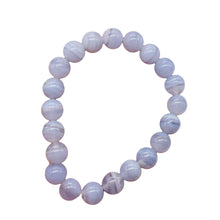 Load image into Gallery viewer, Blue Lace Agate 7" Strand Round Beads | 8mm | Blue | 21 Beads |