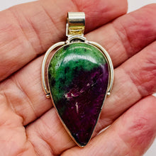 Load image into Gallery viewer, Ruby Zoisite Sterling Silver Goddess Pendant | 2" Long | Red Green | 1 Pendant |