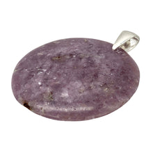 Load image into Gallery viewer, Natural Lepidolite Large Round Sterling Silver Pendant | 45mm | 2 1/16" Long |