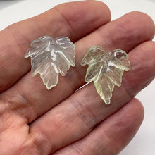 Load image into Gallery viewer, Serpentine New Jade Leaf Beads | 26x24x3 to 27x27x4mm|Clear Pale Green| 2 Beads|