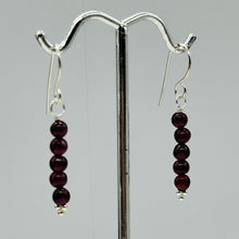 Load image into Gallery viewer, Rhodolite Garnet Sterling Silver Drop Earrings | 1 1/4 inches long |