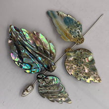 Load image into Gallery viewer, Two Beads of Shimmering Abalone Leaf Pendant Beads 004326A