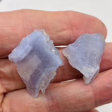 Load image into Gallery viewer, Blue Chalcedony 16g Druzy Nugget Beads| 27x25x13 to 27x25x13mm | Blue | 2 Beads|