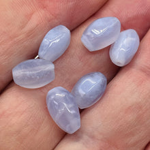 Load image into Gallery viewer, Blue Chalcedony Native Faceted Oval Beads | 7x11mm | Blue | 6 Beads |