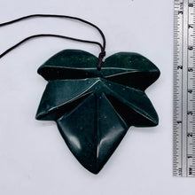 Load image into Gallery viewer, Jasper Carved Pendant Leaf Bead | 50x50x9mm | Dark Green | 1 Bead |