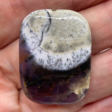 Load image into Gallery viewer, Purple Sage Plume Agate Rectangle Pendant Bead| 39x30x8mm | Purple, White | 1 |