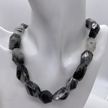 Load image into Gallery viewer, Rutilated Quartz Faceted Beads | 21x13x19 to 25x13x15 | White Black | 3 Beads