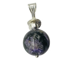 Load image into Gallery viewer, Charoite Sterling Silver Pendant | Purple, White | 1 3/4" Long |