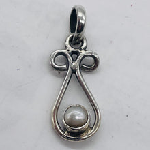 Load image into Gallery viewer, Pearl Sterling Silver Drop Pendant | 1" Long | White | 1 Pendant |
