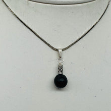 Load image into Gallery viewer, Black Stone Africa Sterling Silver Pendant Matte Black Handmade USA 1 Inch