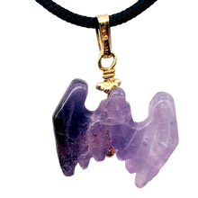 Load image into Gallery viewer, Amethyst Bat Pendant Necklace | Semi Precious Stone Jewelry | 14k Pendant