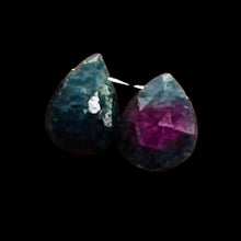 Load image into Gallery viewer, Ruby Zoisite Exquisite Flat Pear Briolette Beads | 7x6x3mm| Green, Red| 2 Beads|