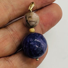 Load image into Gallery viewer, Charoite, Peruvian Opal 14K Gold Filled Pendant | Purple, Pink | 1 7/8" Long |