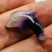 Load image into Gallery viewer, Jumping! 2 Carved Amethyst Dolphin Animal Beads