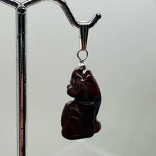 Load image into Gallery viewer, Brecciated Jasper Wolf Pendant Necklace | Semi Precious Stone Jewelry | Silver |