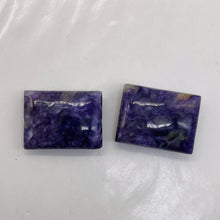 Load image into Gallery viewer, 80cts of Rare Rectangular Pillow Charoite Beads | 2 Beads | 25x19x8mm |