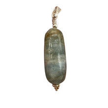 Load image into Gallery viewer, Aquamarine and Sterling Silver Drop Pendant | 1 1/2" Long | Aqua | 1 Pendant |