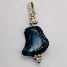 Load image into Gallery viewer, Black Lip Shell Sterling Silver Drop Pendant | 1" Long | Black White| 1 Pendant|