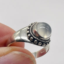Load image into Gallery viewer, Moonstone Cat's Eye Sterling Silver Oval Ring | Size 5.5 | Clear | 1 Ring |