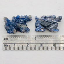 Load image into Gallery viewer, Wild 2 Sodalite Hand Carved Winged Dragon Beads | 21x14x9mm | Blue white
