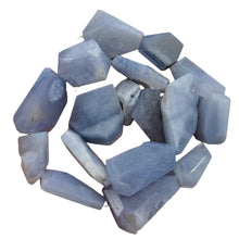 Load image into Gallery viewer, Drusy Blue Chalcedony 100g Quadrilateral Strand| 35x22 to 22x19mm | Blue, White|