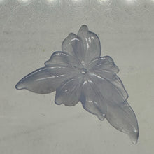 Load image into Gallery viewer, Chalcedony 15ct Hand Carved Flower Pendant Bead| 34X27X4mm| Blue| 1 Pendant Bead