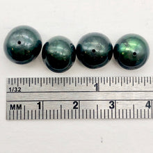 Load image into Gallery viewer, 4 FW Pearls Midnight 9-10x9.5mm Emerald Green Beads 9444