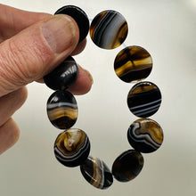 Load image into Gallery viewer, 4 Beads of Sardonyx Agate 20mm Coin Beads 009349
