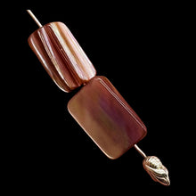 Load image into Gallery viewer, 2 Beads of Natural Dark Pink Mussel Shell Beads 4324